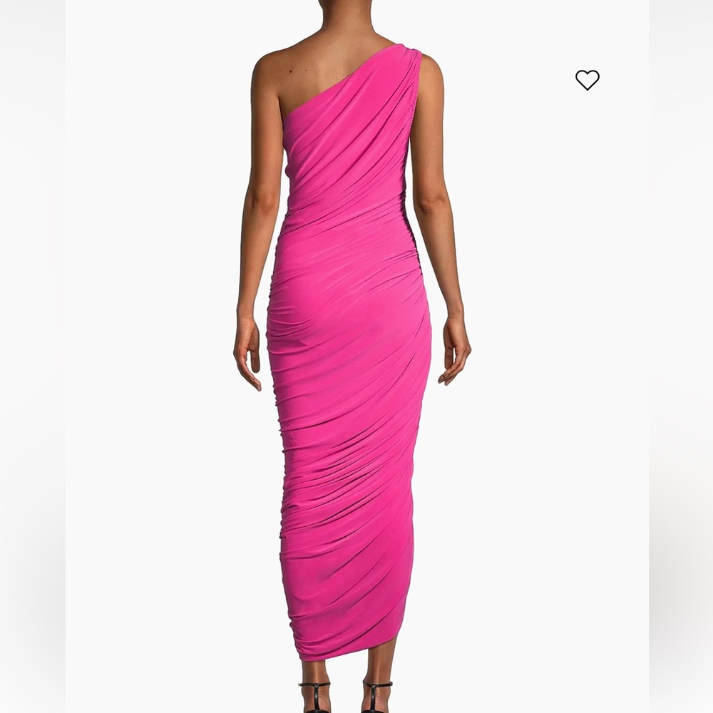 Norma Kamali Diana Ruched One-Shoulder Gown - Picture 2 of 6